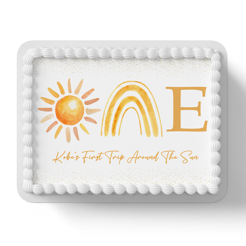 First Trip Around the Sun Personalised Edible Cake Topper