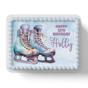 Ice Skating Personalised Edible Cake Topper