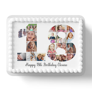 Birthday Photo Collage Personalised Edible Cake Topper