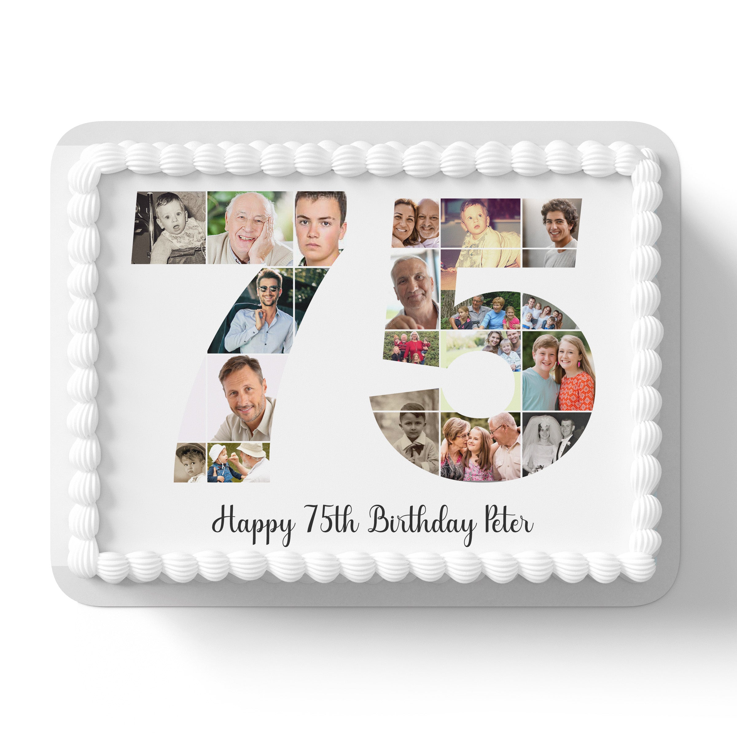Birthday Photo Collage 21st 18th 30th Personalised Edible Cake Topper ...