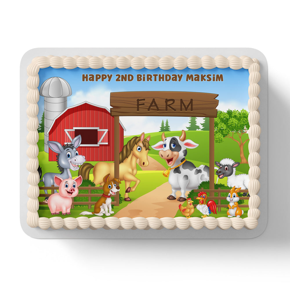 Farmyard Animals Edible Icing Cake Topper