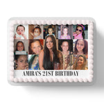 Birthday Photo Collage Edible Icing Cake Topper