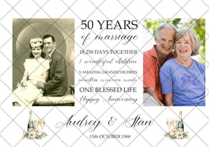 Anniversary Photo Collage Edible Icing Cake Topper