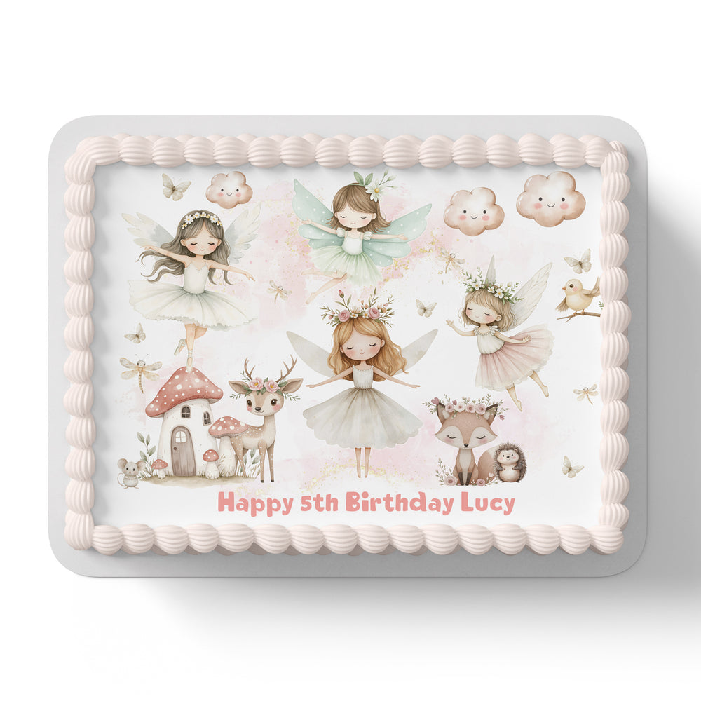 Fairy Mushroom Fairies Edible Icing Cake Topper