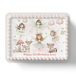 Fairy Mushroom Fairies Edible Icing Cake Topper