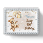 Beary First Birthday Personalised Edible Cake Topper