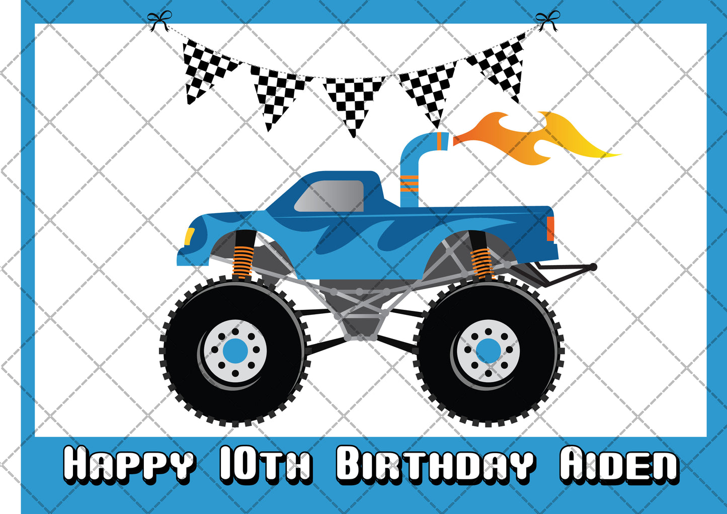 Monster Trucks Edible Icing Cake Topper