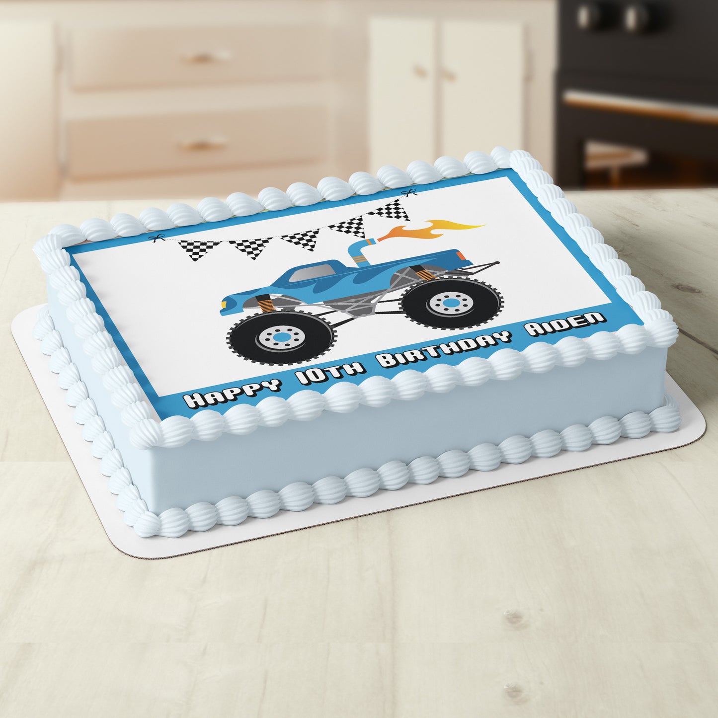 Monster Trucks Edible Icing Cake Topper
