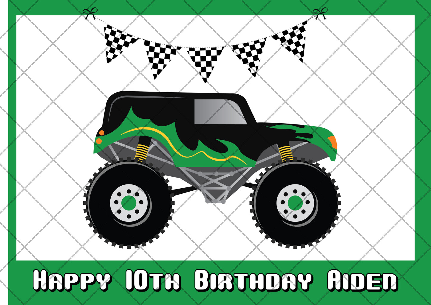 Monster Trucks Edible Icing Cake Topper