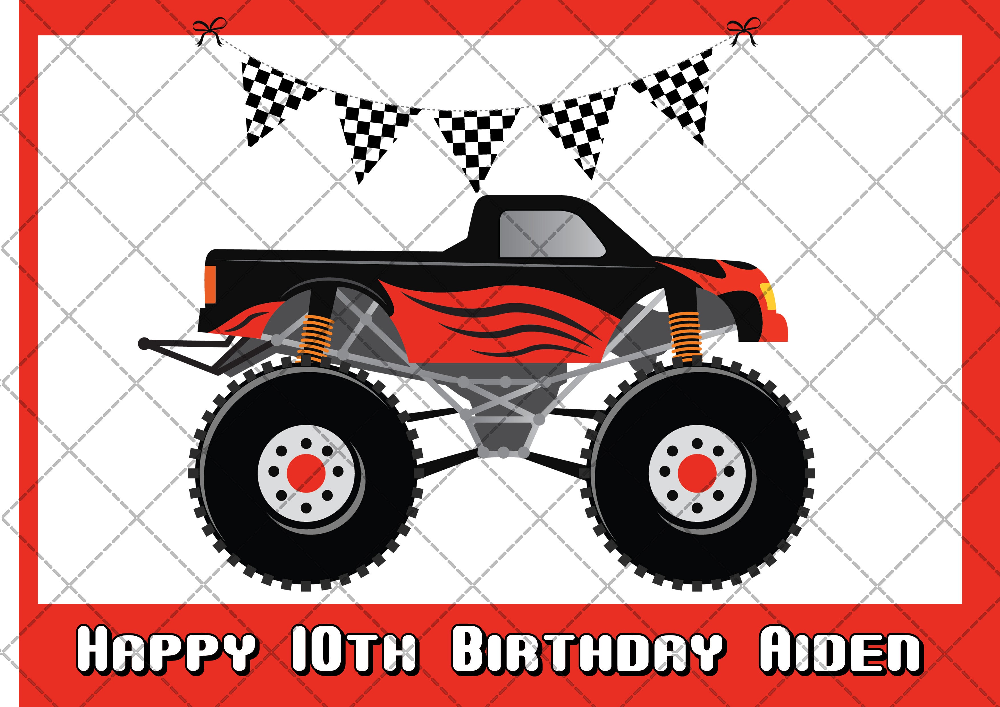 Monster Truck Edible Icing Cake Topper in Mandurah – Deezee Designs