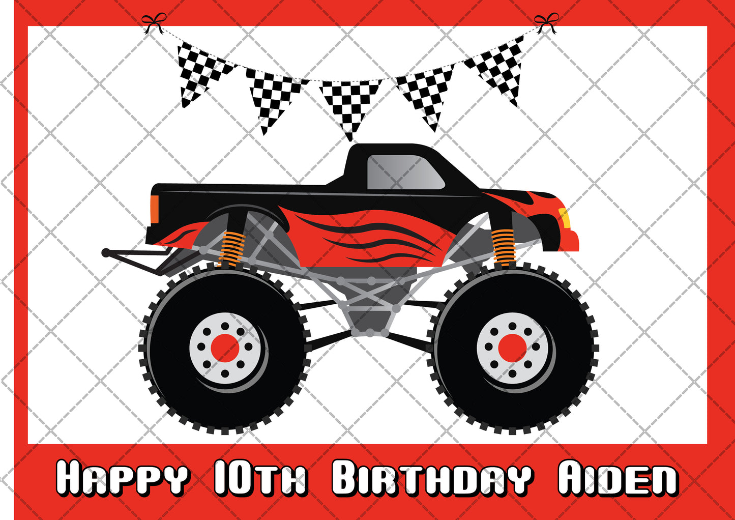 Monster Trucks Edible Icing Cake Topper
