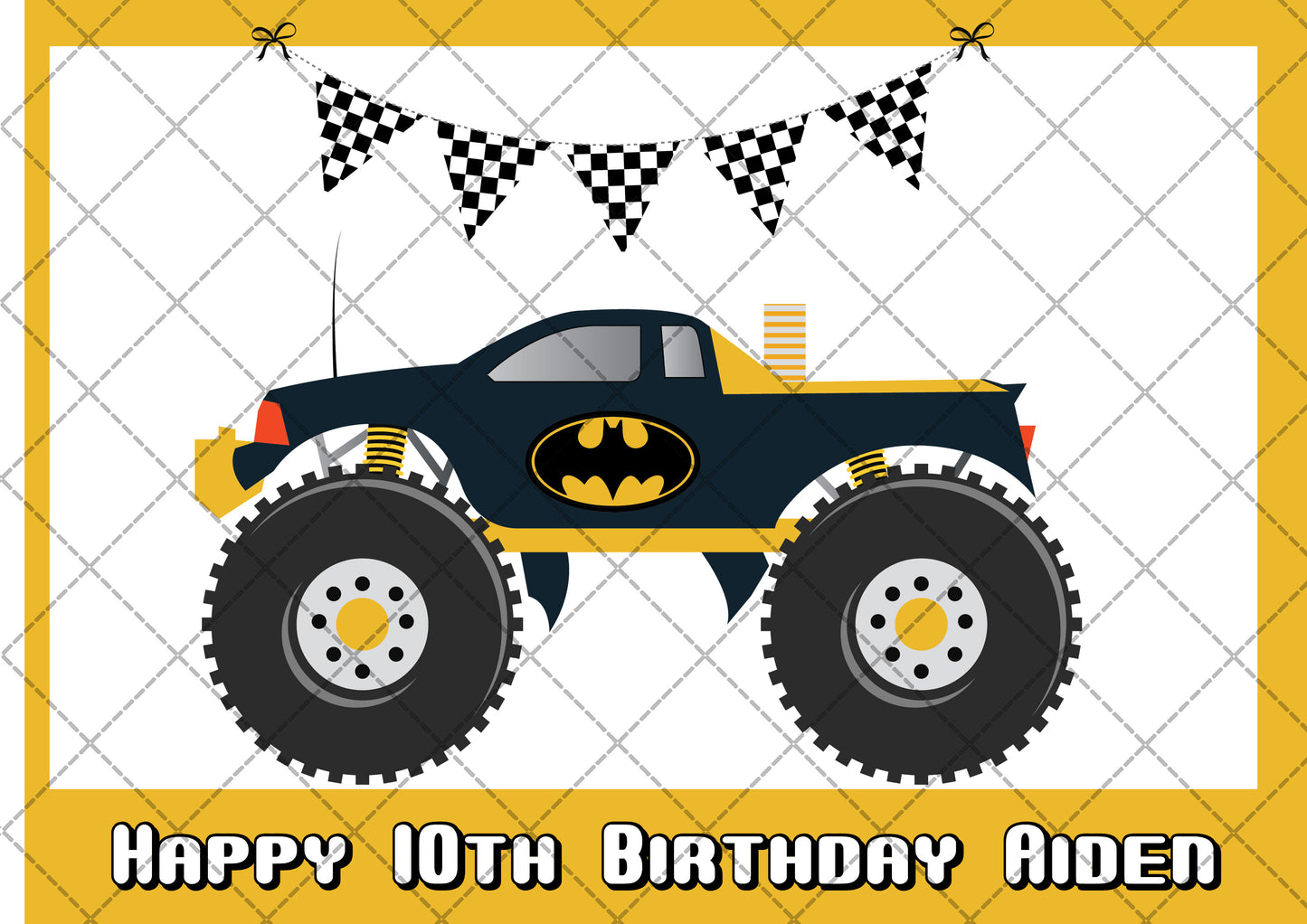 Monster Trucks Edible Icing Cake Topper
