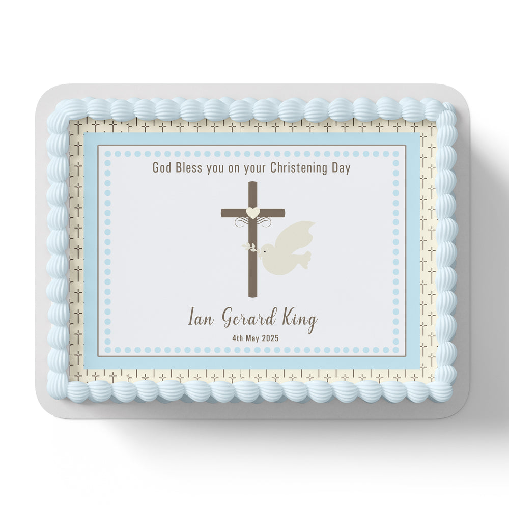 Baptism Christening Edible Icing Cake Topper