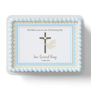 Baptism Christening Edible Icing Cake Topper