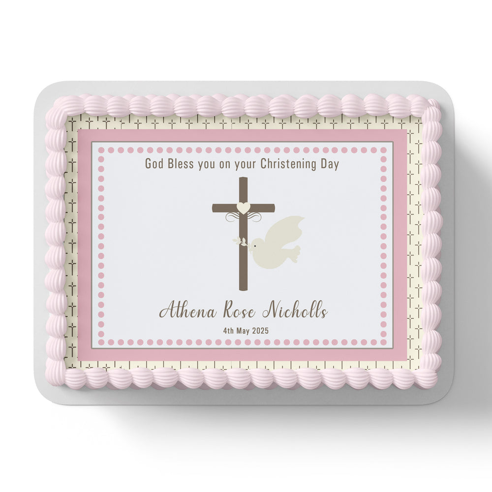 Baptism Christening Edible Icing Cake Topper