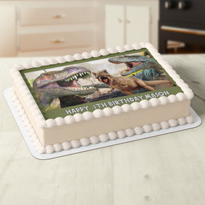 Dinosaur Rectangle Edible Cake Topper