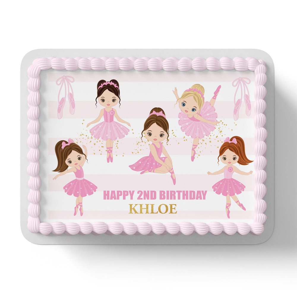 Ballerina Ballet Dance Edible Icing Cake Topper