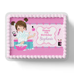 Pamper Spa Party Rectangle Square Edible Icing Cake Topper