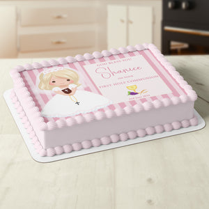 First Holy Communion Rectangle Edible Cake Topper