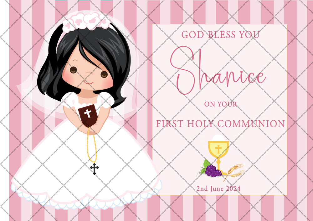 First Holy Communion Rectangle Edible Cake Topper