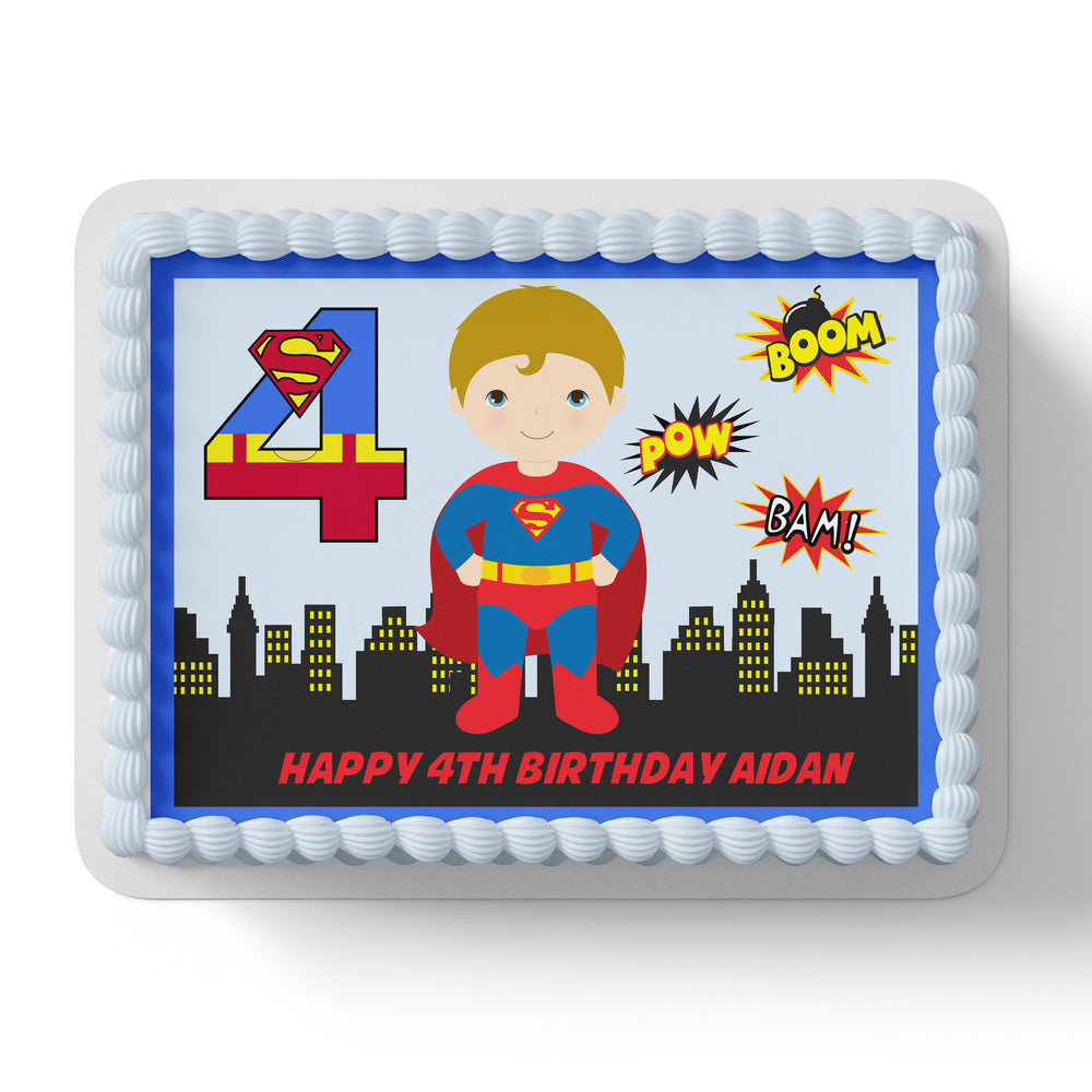 Superman Superhero Edible Cake Topper
