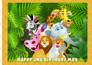 Jungle Animals Personalised Edible Cake Topper