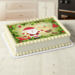 Christmas Xmas Rectangle Edible Icing Cake Topper