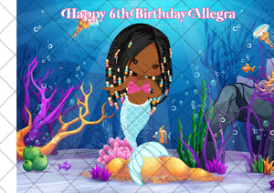 Mermaid Under The Sea Edible Icing Cake Topper