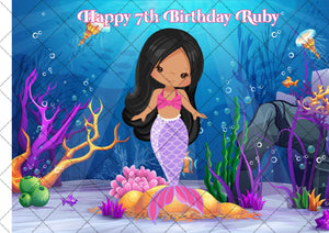 Mermaid Under The Sea Edible Icing Cake Topper