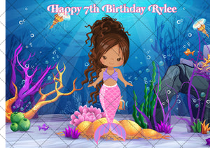 Mermaid Under The Sea Edible Icing Cake Topper