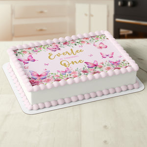 Butterfly Floral Edible Icing Cake Topper