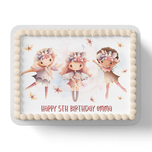 Fairy Fairies Personalised Edible Cake Topper