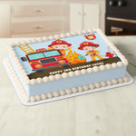 Fireman Firetruck Rectangle or Square Edible Cake Topper