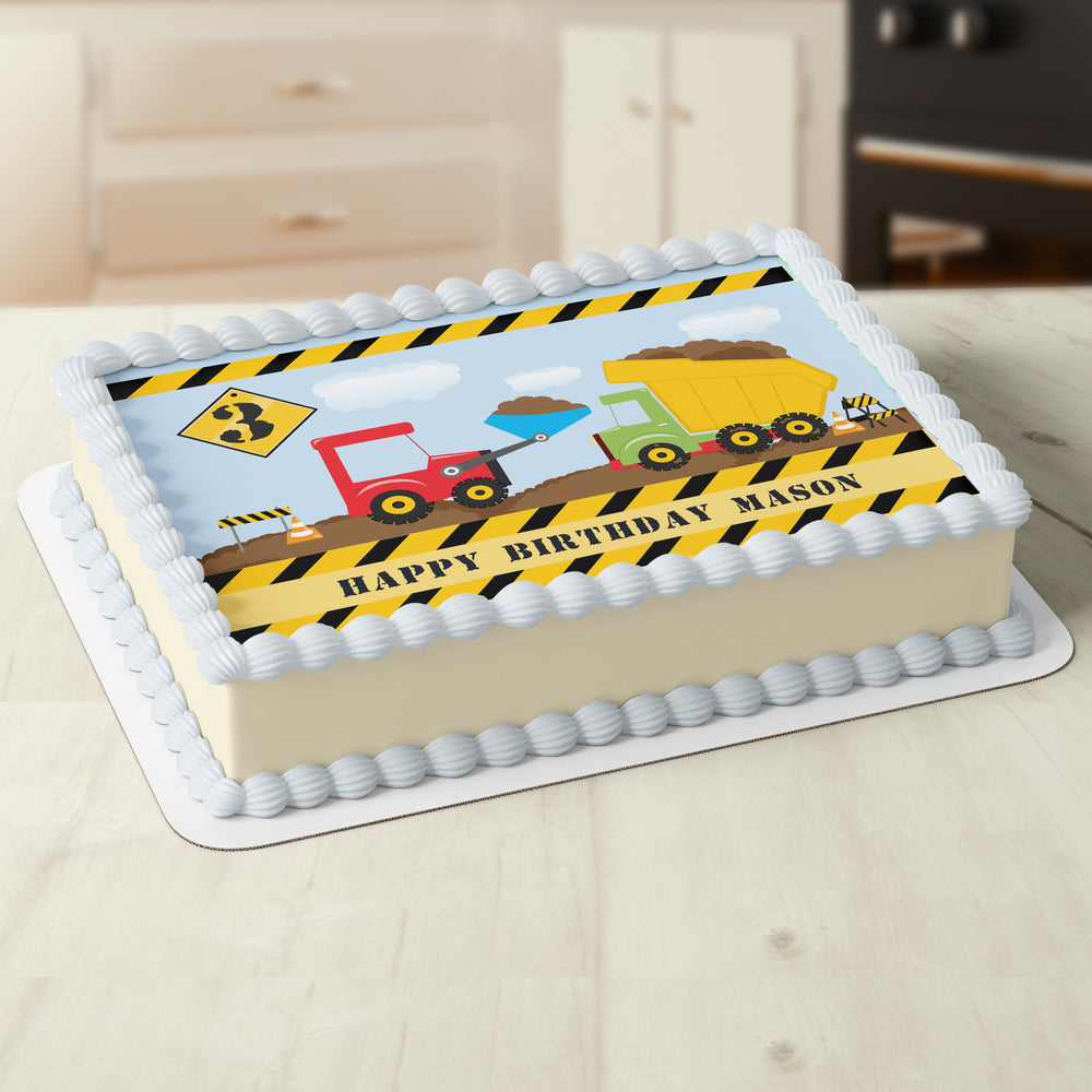 Construction Zone Edible Cake Topper