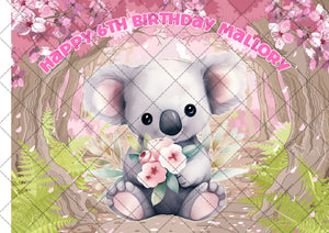 Cute Koala Personalised Edible Icing Cake Topper