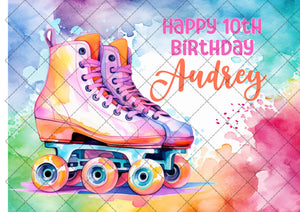 Rollerskating Rollerskates Personalised Edible Cake Topper