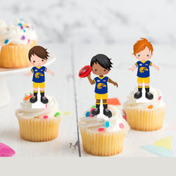 AFL West Coast Fremantle Carlton Pre-cut Edible Stand-Up Wafer Card Cupcake Toppers