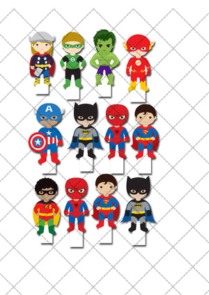 Superhero Boys Spiderman Pre-cut Edible Stand-Up Wafer Card Cupcake Toppers