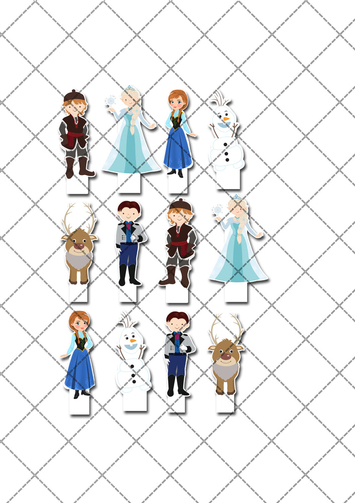 Frozen Inspired Pre-cut Edible Stand-Up Wafer Card Toppers