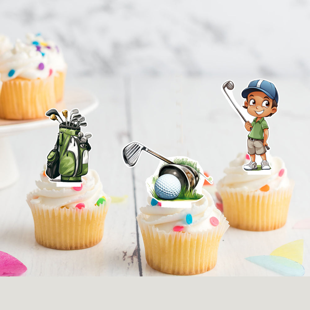 Golfer Guy Pre-cut Edible Stand-Up Wafer Card Toppers