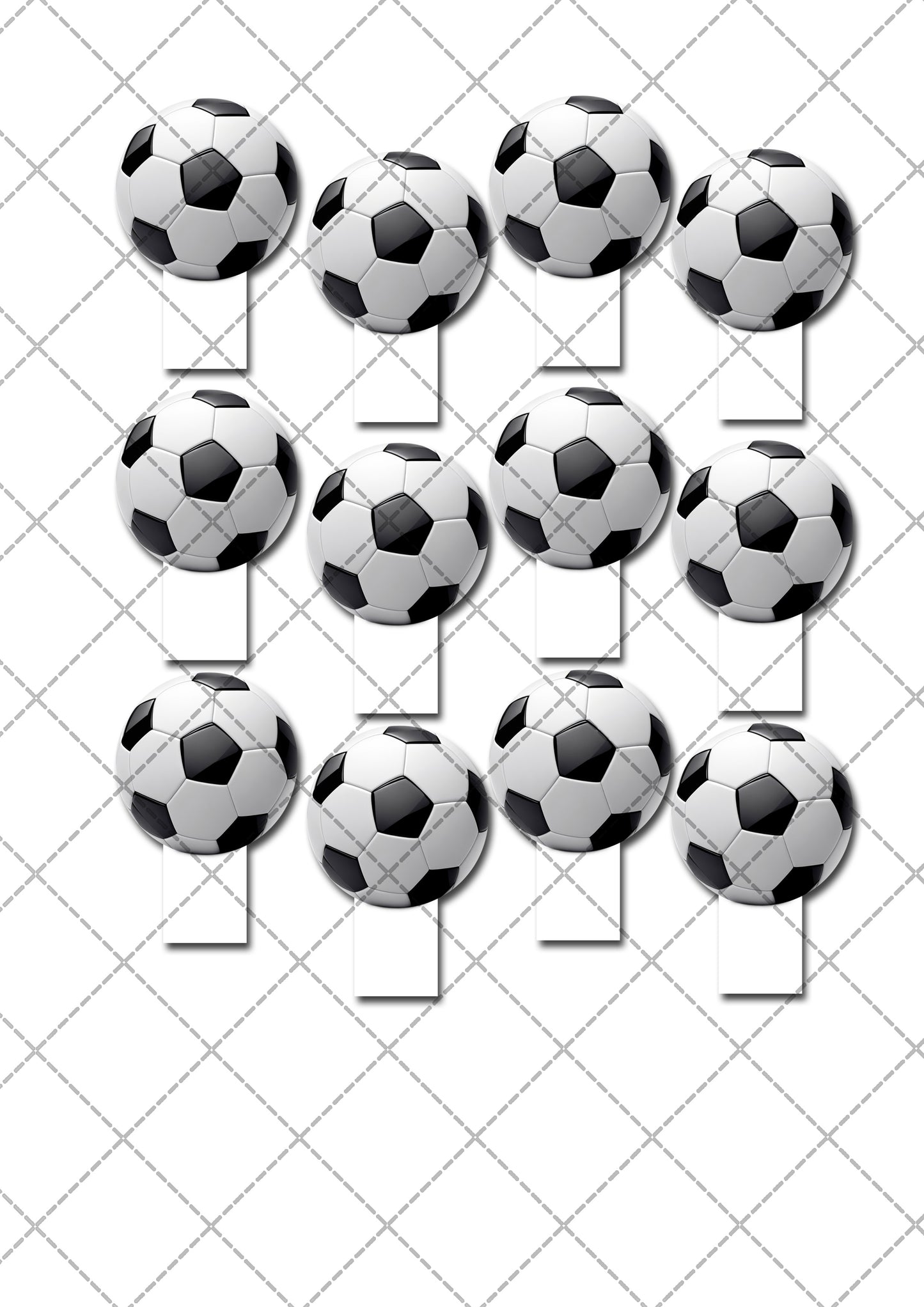 Soccer Football Sports Pre-cut Edible Stand Up Wafer Card Cupcake Toppers