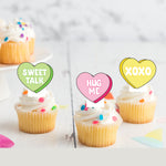 Valentine Hearts Pre-cut Edible Stand Up Wafer Card Cupcake Toppers