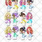 Mermaid Under The Sea Pre-cut Edible Stand-Up Wafer Card Toppers