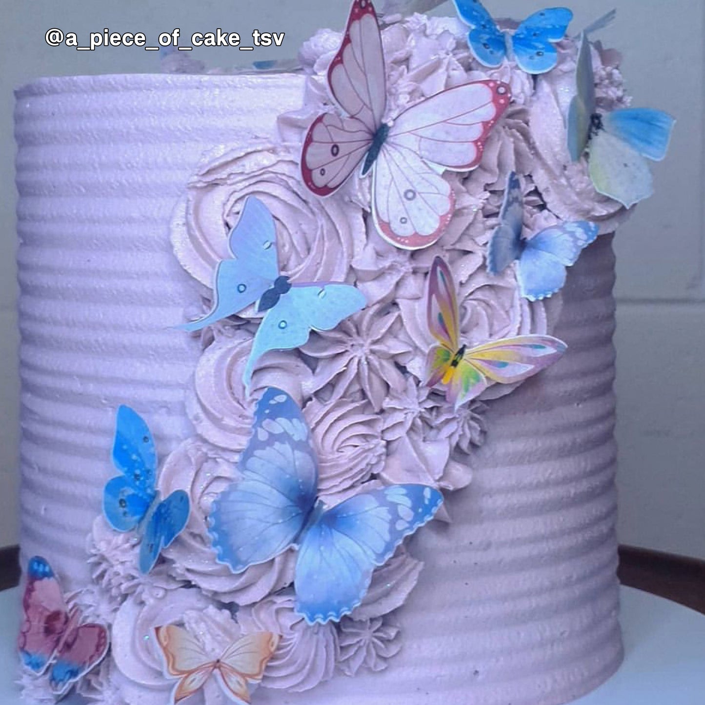 Multicoloured Pre-cut Edible Wafer Butterflies