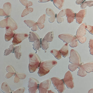 Pink Pre-cut Edible Wafer Paper Butterflies