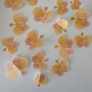 Emma Memma Peach Orange Pre-cut Edible Wafer Butterflies