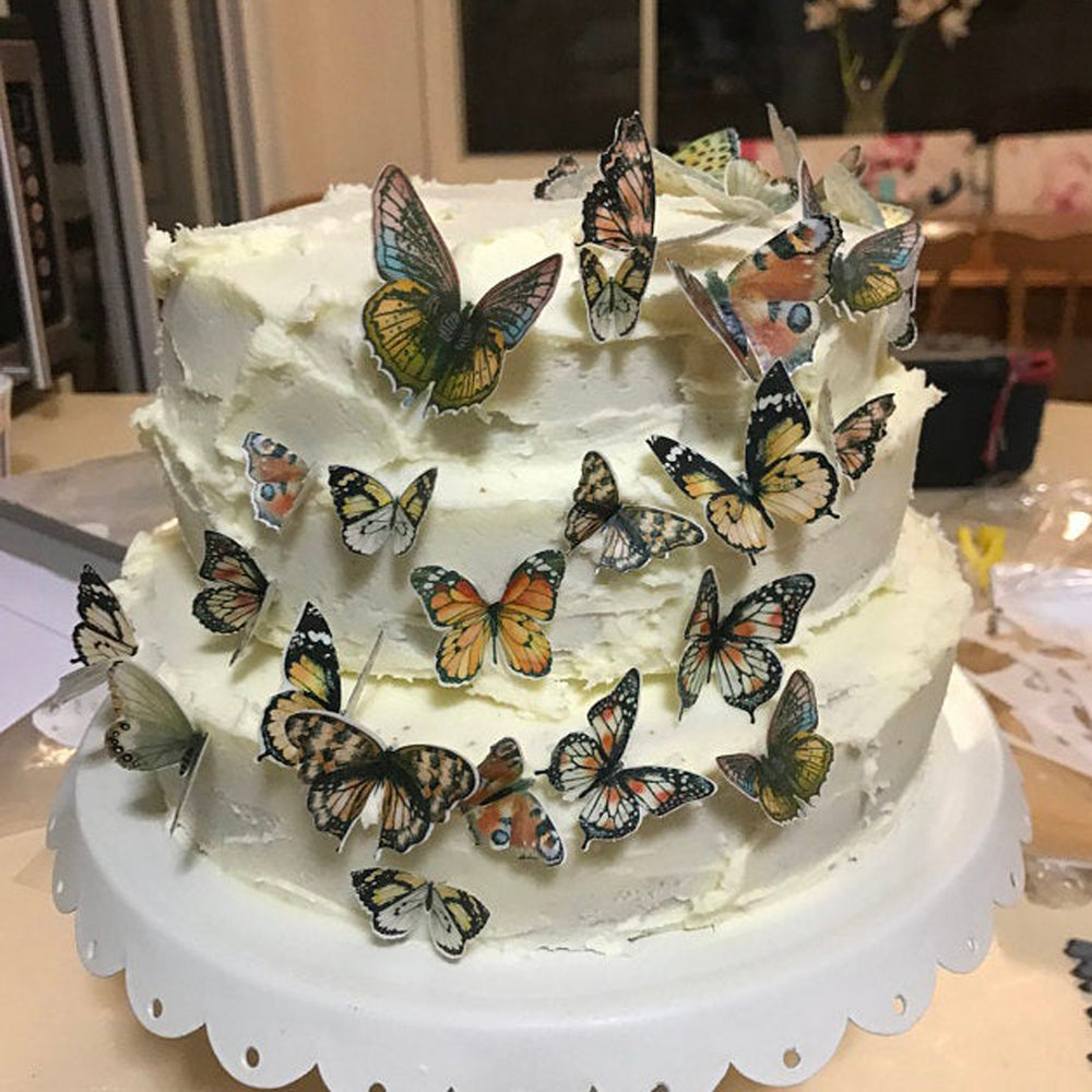 Multicoloured Pre-cut Edible Wafer Butterflies