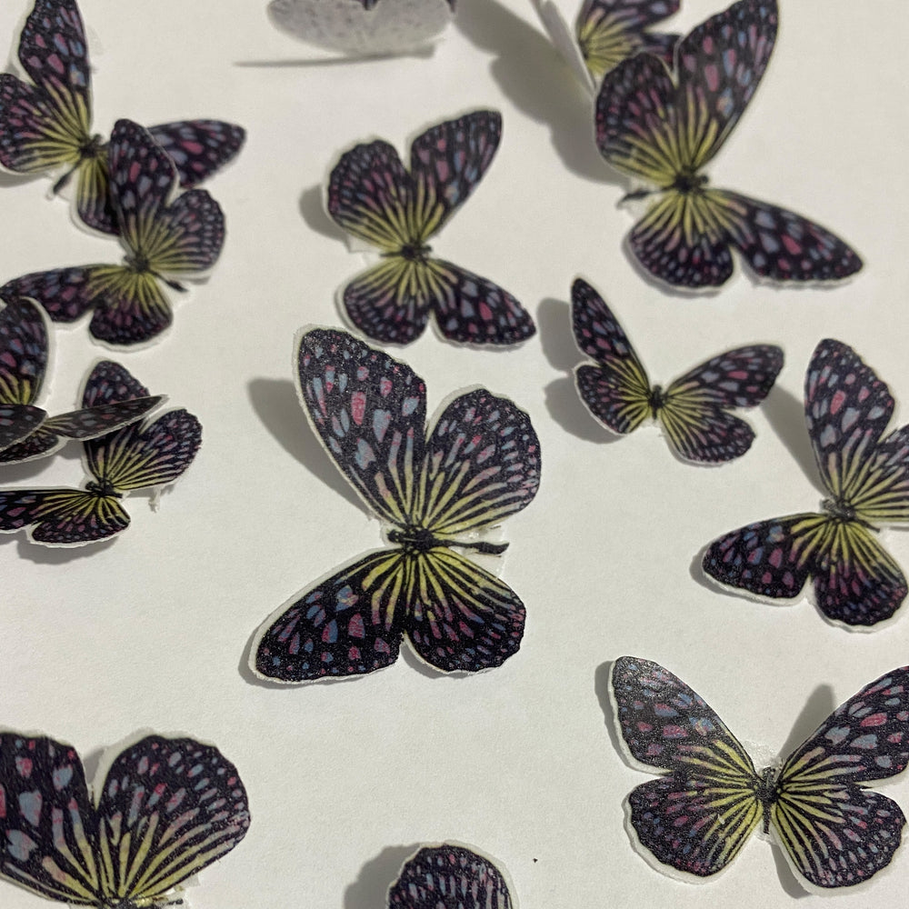 Dark Purple Pre-cut Edible Wafer Butterflies