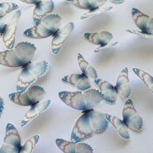 Purple & Blue Pre-cut Edible Wafer Butterflies