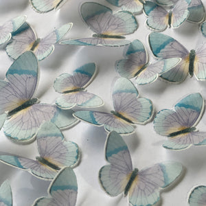 Purple & Blue Pre-cut Edible Wafer Butterflies